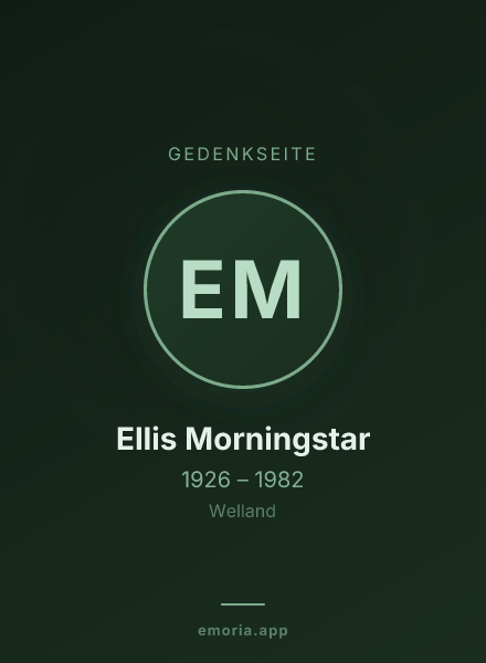 Gedenkportrait von Ellis Morningstar