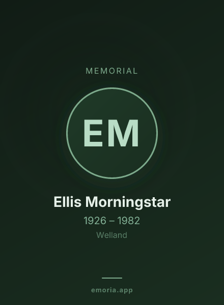Memorial portrait of Ellis Morningstar