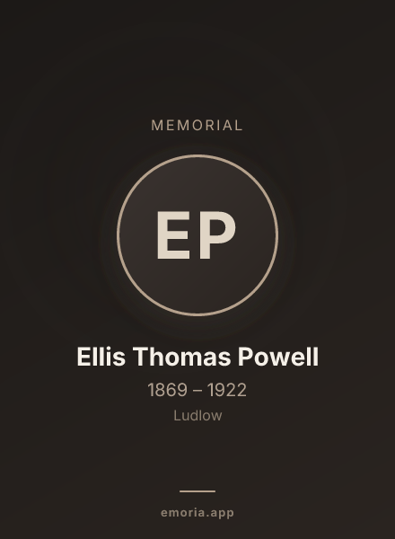 Memorial portrait of Ellis Thomas Powell