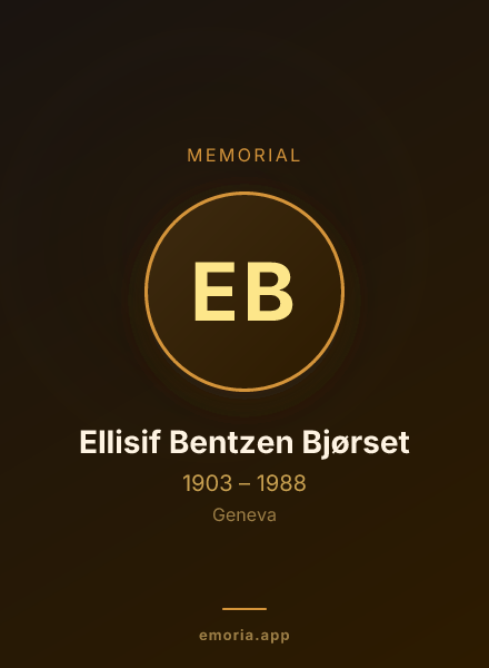 Memorial portrait of Ellisif Bentzen Bjørset