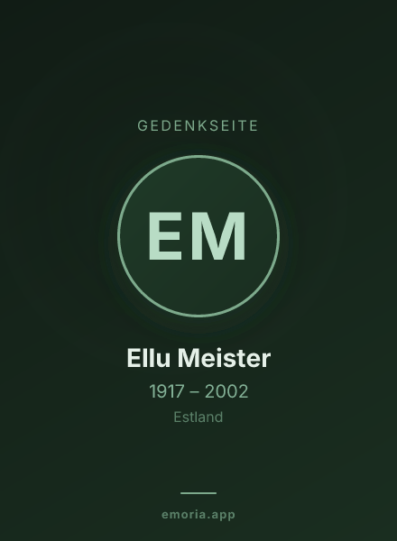 Gedenkportrait von Ellu Meister