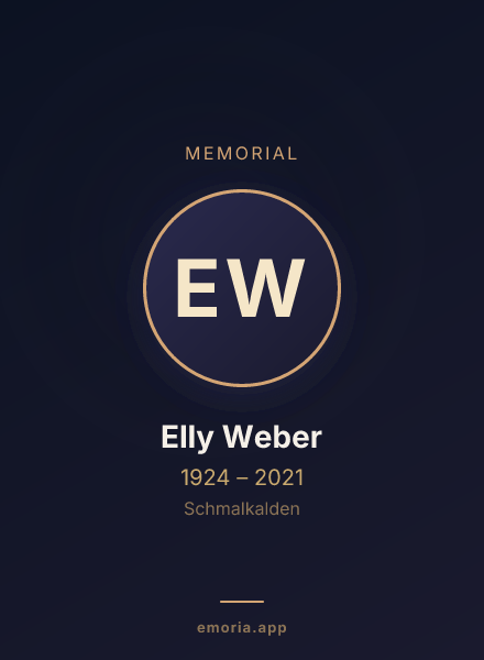 Memorial portrait of Elly Weber