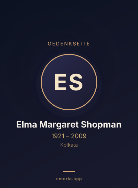 Gedenkportrait von Elma Margaret Shopman