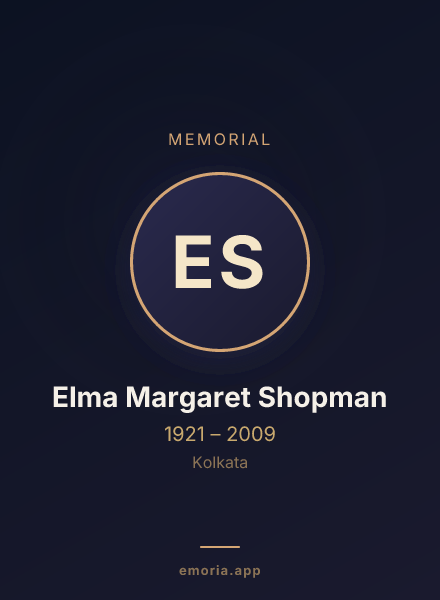Memorial portrait of Elma Margaret Shopman