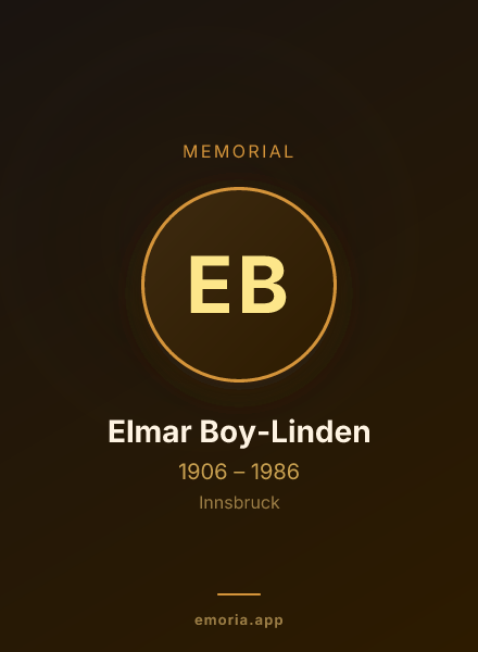Memorial portrait of Elmar Boy-Linden