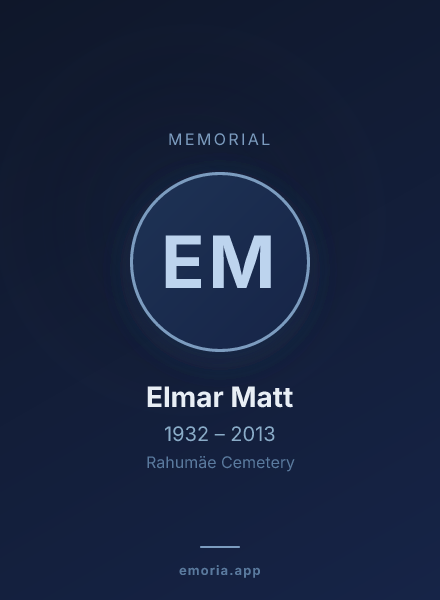 Memorial portrait of Elmar Matt