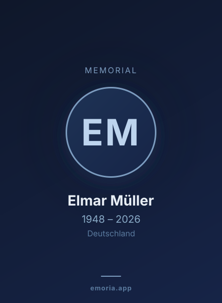 Memorial portrait of Elmar Müller