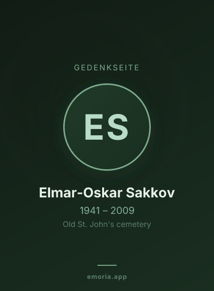 Gedenkportrait von Elmar-Oskar Sakkov