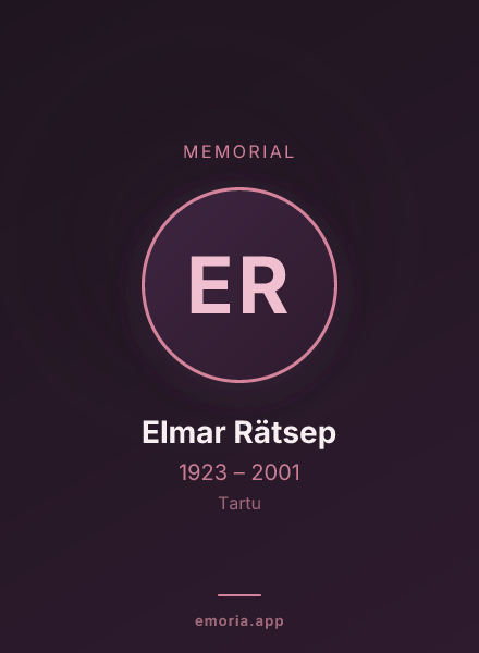 Memorial portrait of Elmar Rätsep
