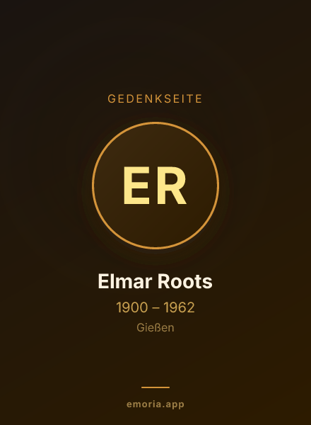 Gedenkportrait von Elmar Roots