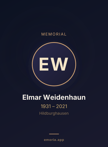 Memorial portrait of Elmar Weidenhaun