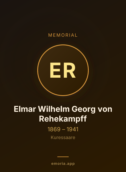 Memorial portrait of Elmar Wilhelm Georg von Rehekampff