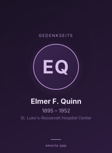 Gedenkportrait von Elmer F. Quinn