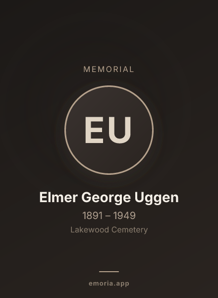 Memorial portrait of Elmer George Uggen