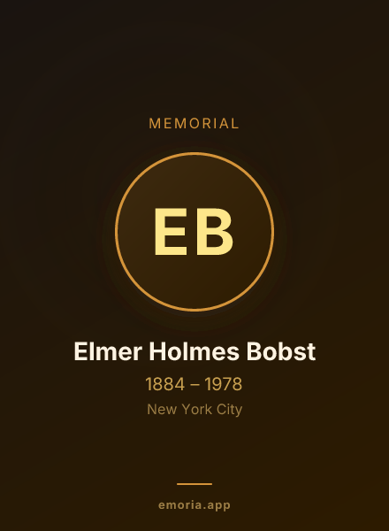 Memorial portrait of Elmer Holmes Bobst