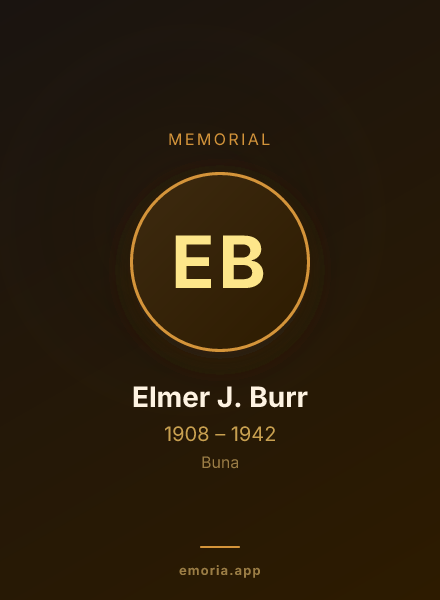 Memorial portrait of Elmer J. Burr