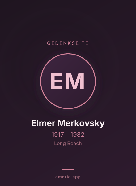 Gedenkportrait von Elmer Merkovsky