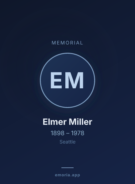 Memorial portrait of Elmer Miller