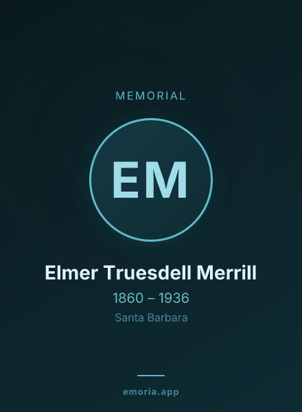 Memorial portrait of Elmer Truesdell Merrill