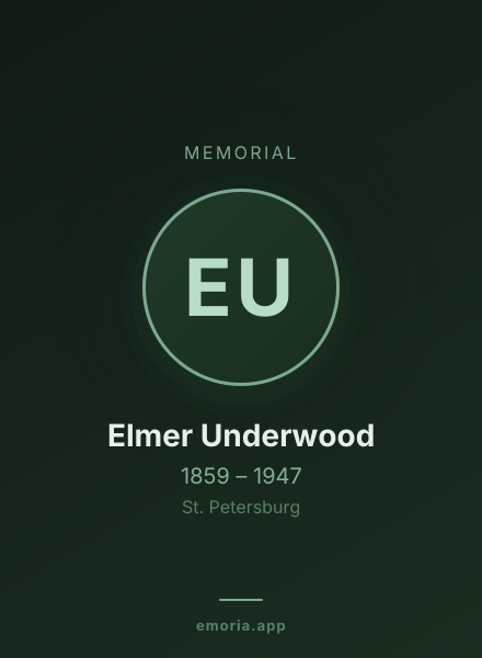 Memorial portrait of Elmer Underwood