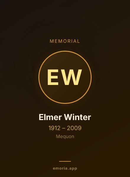 Memorial portrait of Elmer Winter