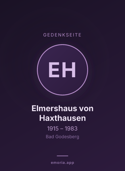 Gedenkportrait von Elmershaus von Haxthausen
