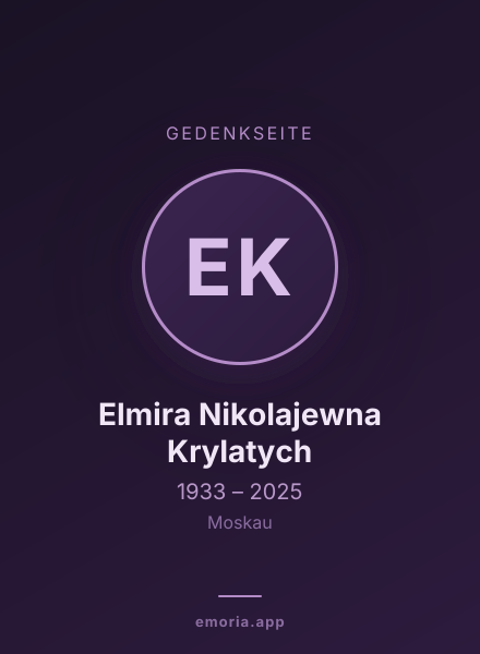 Gedenkportrait von Elmira Nikolajewna Krylatych