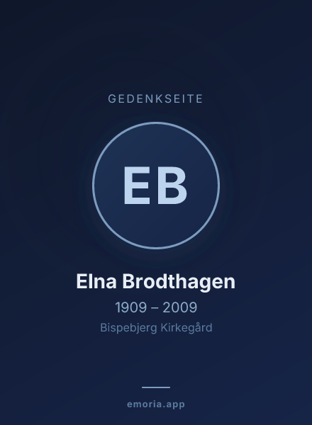 Gedenkportrait von Elna Brodthagen