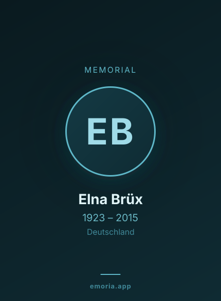 Memorial portrait of Elna Brüx