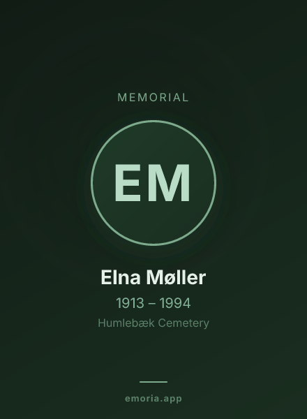 Memorial portrait of Elna Møller