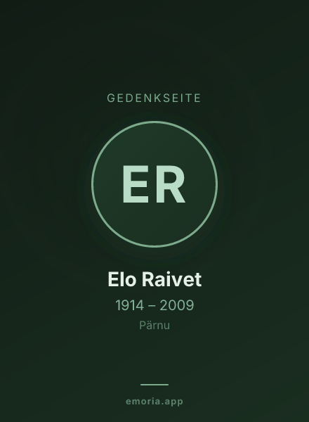 Gedenkportrait von Elo Raivet