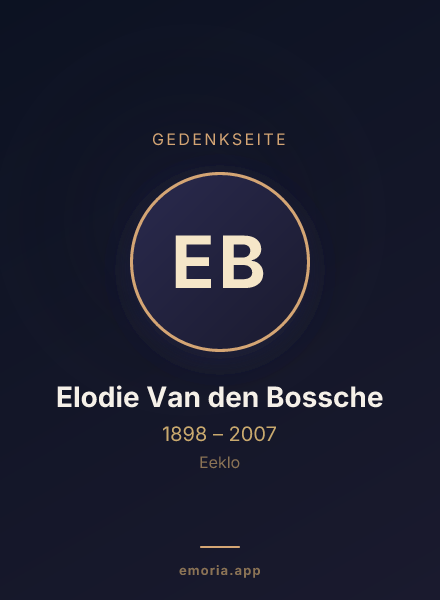 Gedenkportrait von Elodie Van den Bossche