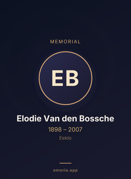 Memorial portrait of Elodie Van den Bossche
