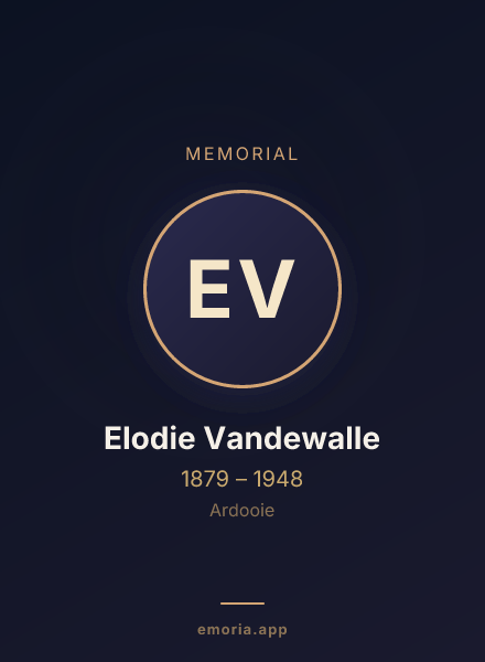 Memorial portrait of Elodie Vandewalle