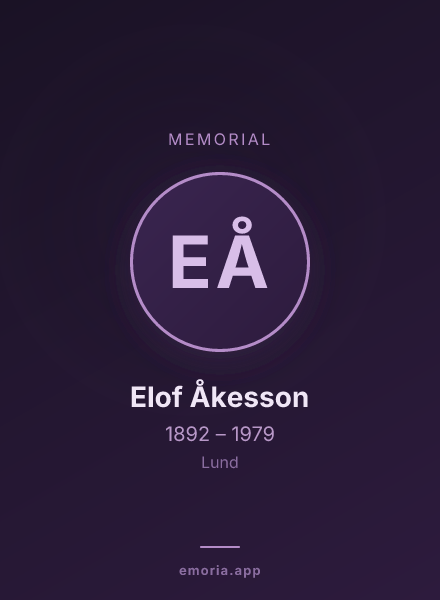 Memorial portrait of Elof Åkesson