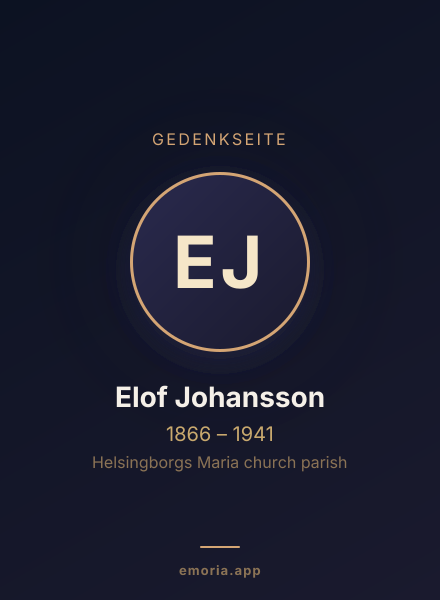 Gedenkportrait von Elof Johansson