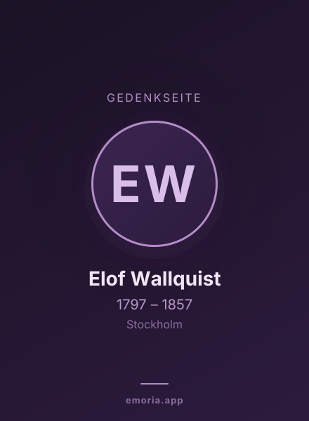 Gedenkportrait von Elof Wallquist