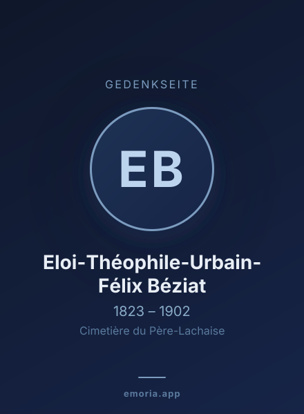 Gedenkportrait von Eloi-Théophile-Urbain-Félix Béziat