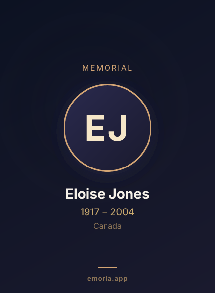 Memorial portrait of Eloise Jones