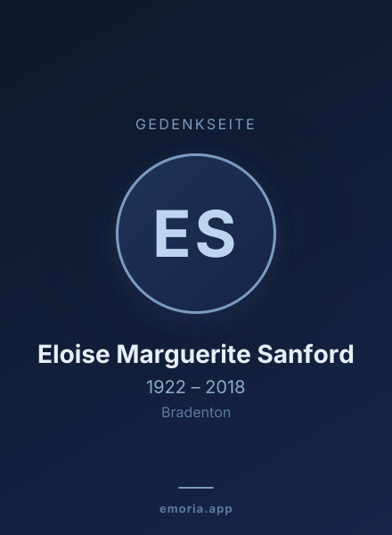 Gedenkportrait von Eloise Marguerite Sanford