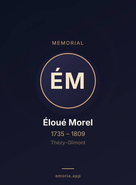 Memorial portrait of Éloué Morel