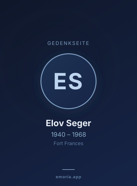 Gedenkportrait von Elov Seger