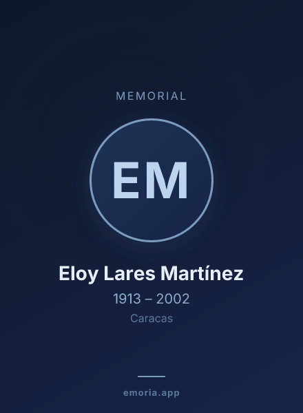Memorial portrait of Eloy Lares Martínez