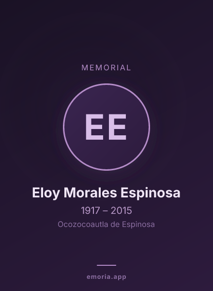 Memorial portrait of Eloy Morales Espinosa