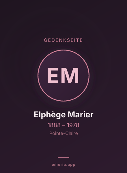 Gedenkportrait von Elphège Marier