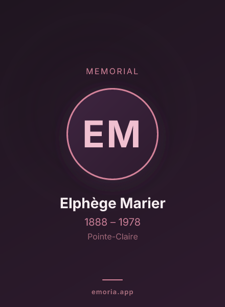 Memorial portrait of Elphège Marier