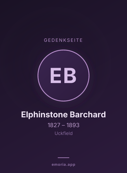 Gedenkportrait von Elphinstone Barchard