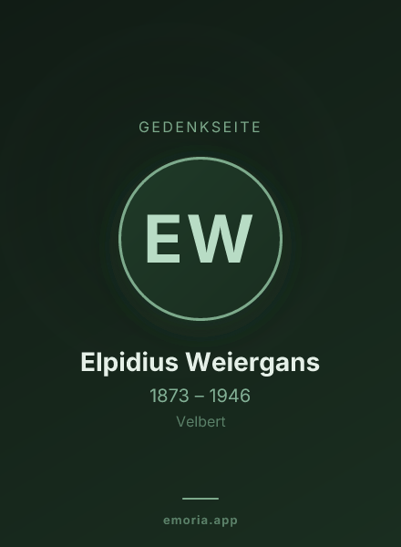 Gedenkportrait von Elpidius Weiergans