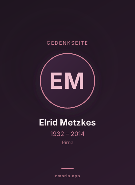 Gedenkportrait von Elrid Metzkes