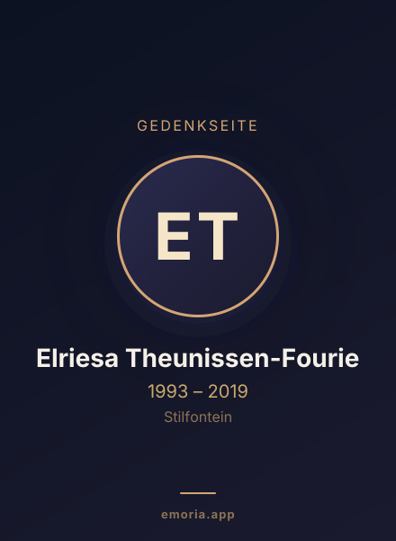Gedenkportrait von Elriesa Theunissen-Fourie
